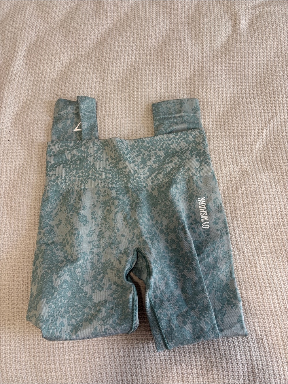 Gymshark Teal Green Camo High-Waist Biker Shorts